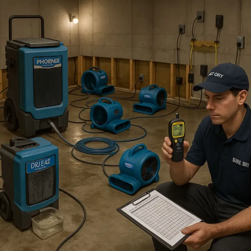 Structural Drying and Dehumidification process in Gnadenhutten, OH